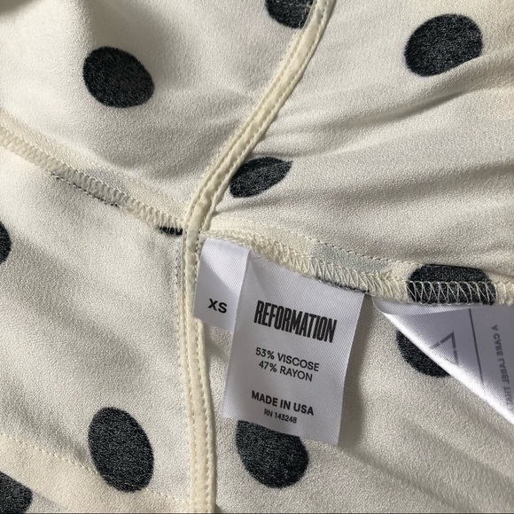 REFORMATION Opal Polka Dot Wrap Top Size XS - Picture 10 of 12